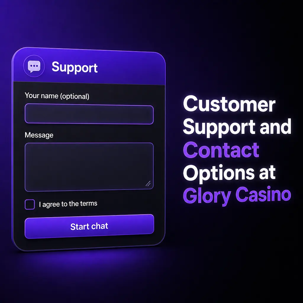 24/7 customer support options at Glory Casino for Bangladeshi players, including live chat, email, social media, and help center resources.