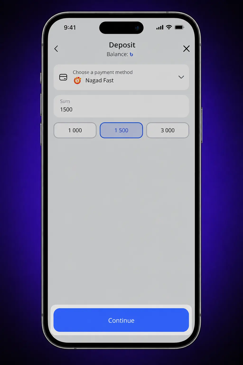 Step-by-step deposit instructions for Glory Casino Bangladesh showing login, payment method selection, and wallet balance update process