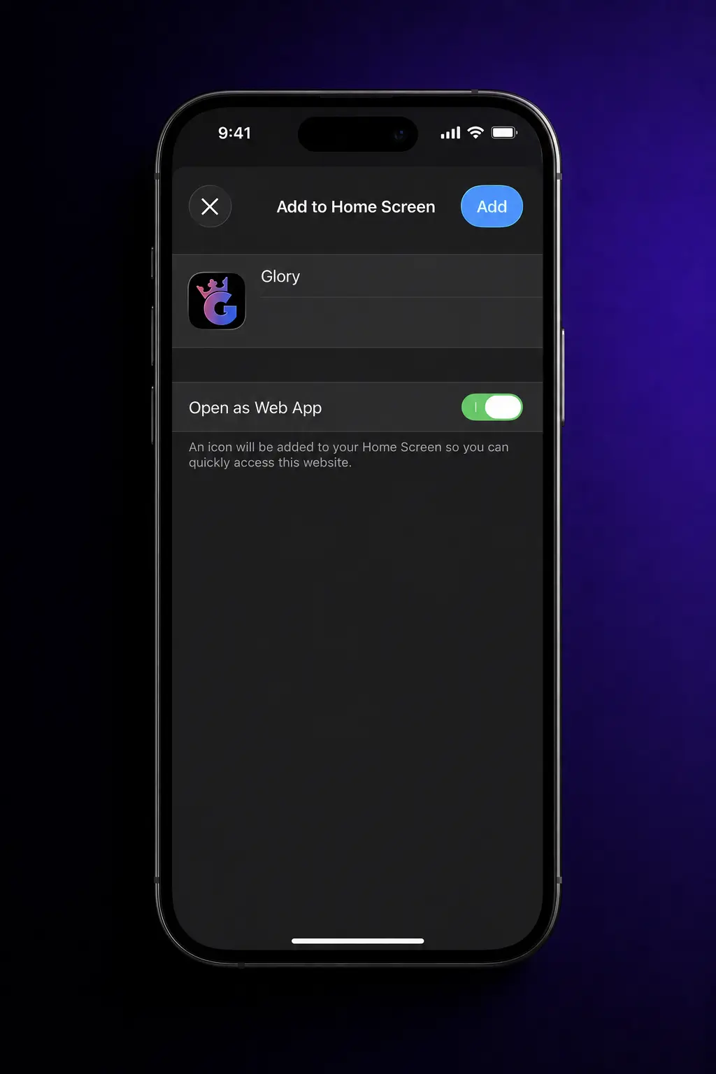 Step-by-step guide showing how to download and install the Glory Casino app on iOS via Safari configuration profile