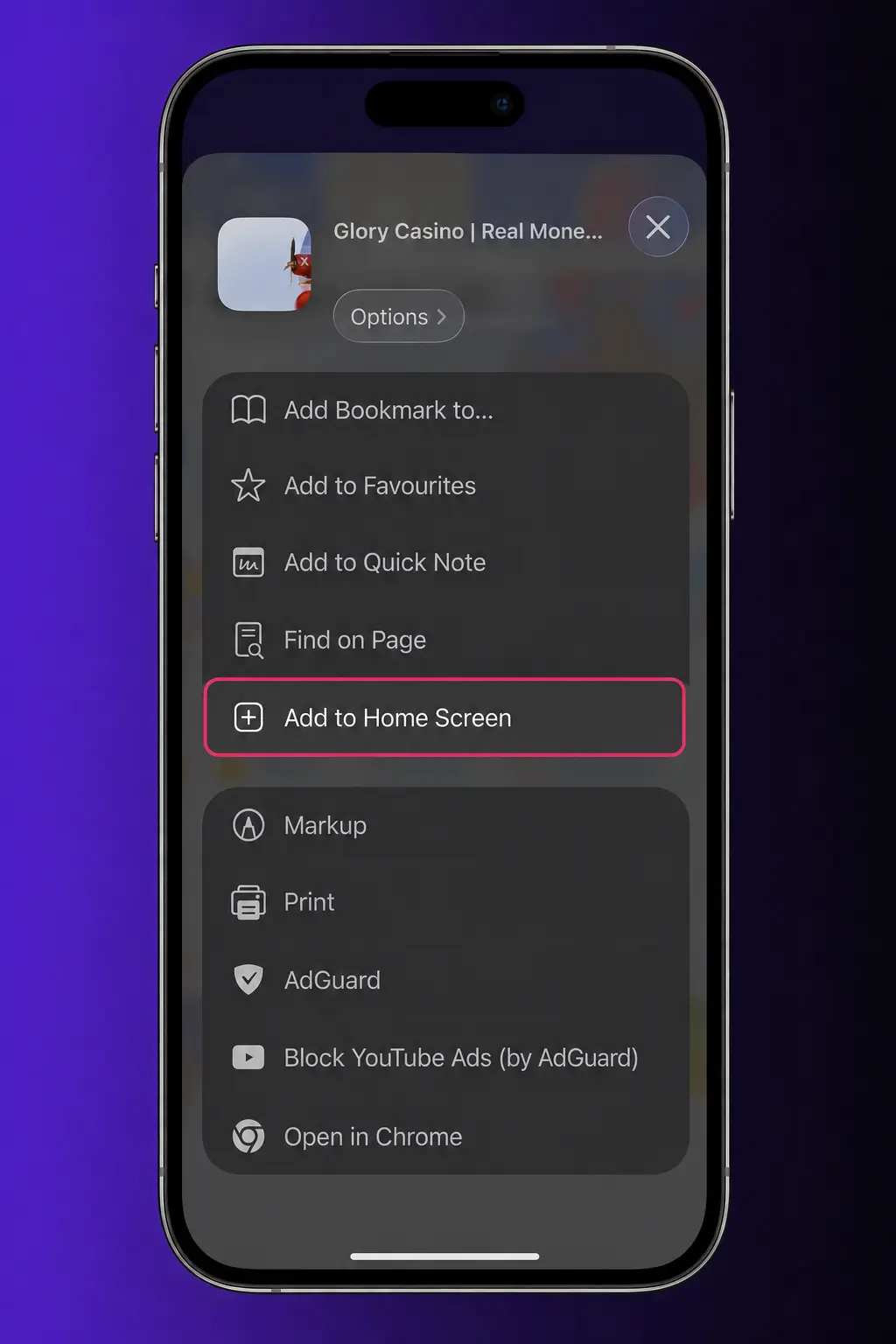 Step-by-step guide showing how to download and install the Glory Casino iOS app on iPhone or iPad in 5 easy steps.
