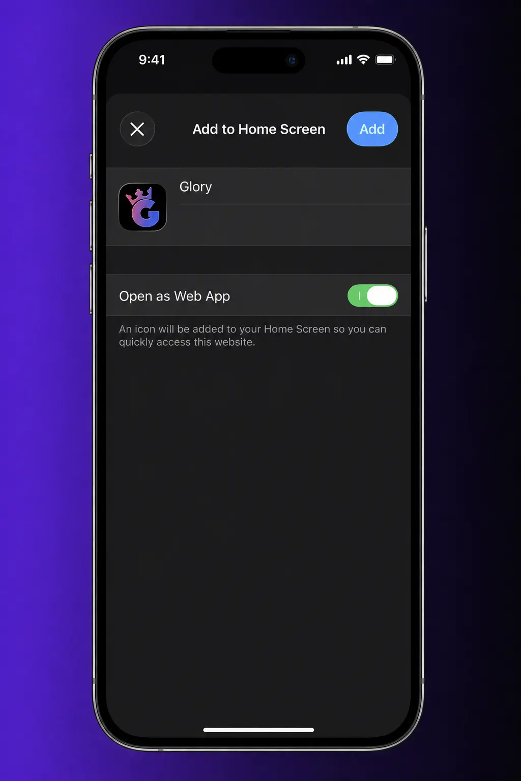 Step-by-step guide showing how to download and install the Glory Casino iOS app on iPhone and iPad in 5 steps.