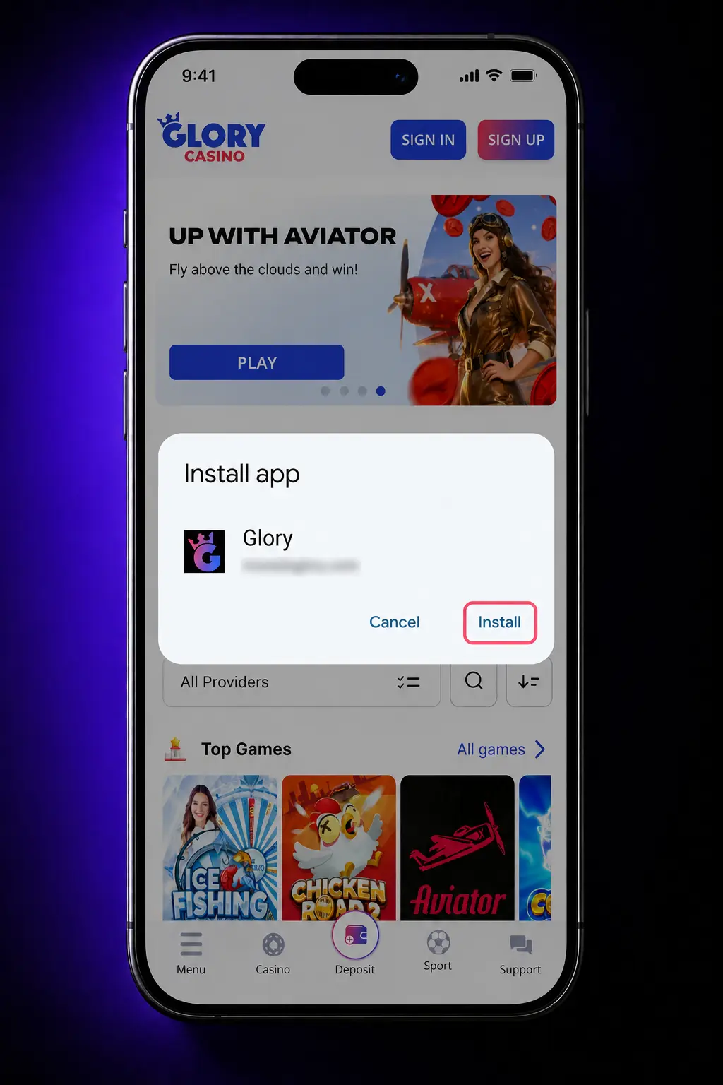 Step-by-step guide to download and install the Aviator Glory Casino APK on an Android phone or tablet
