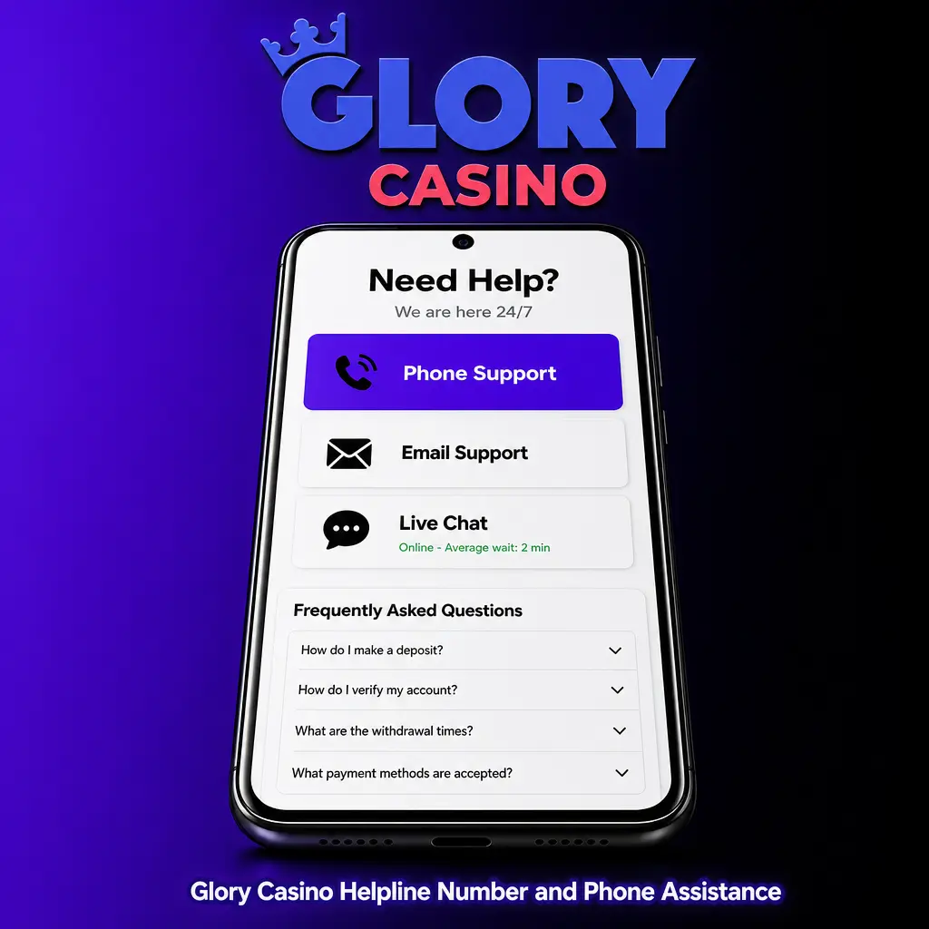Glory Casino helpline phone support for urgent account, login, and withdrawal issues with Bangla and English assistance