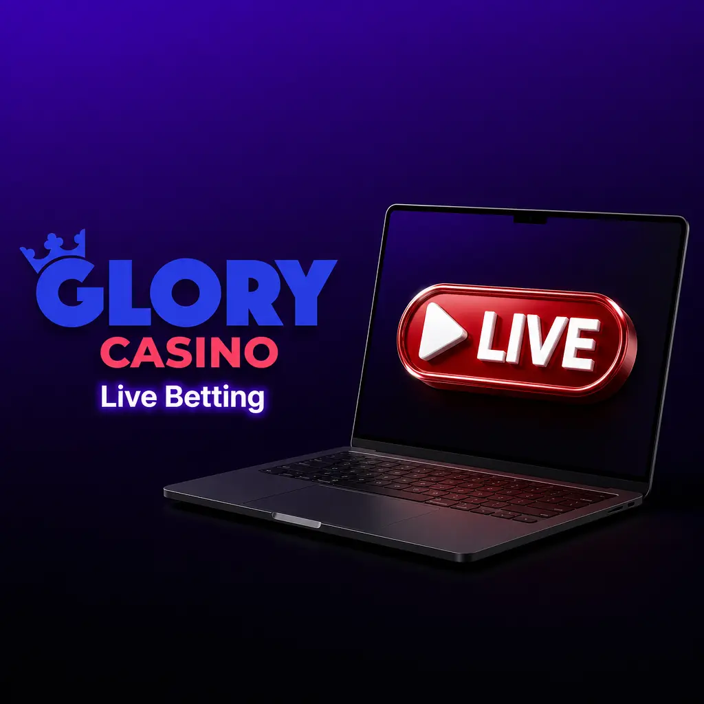 Live betting screen on Glory Casino showing real-time odds for cricket, football, tennis, basketball, and esports matches