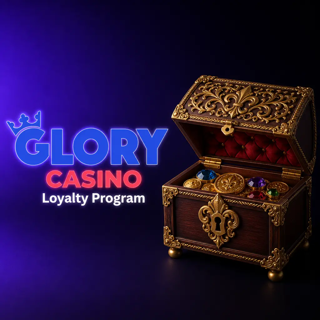 Glory Casino loyalty program tiers from Bronze to VIP showing cashback rates and points-based rewards system