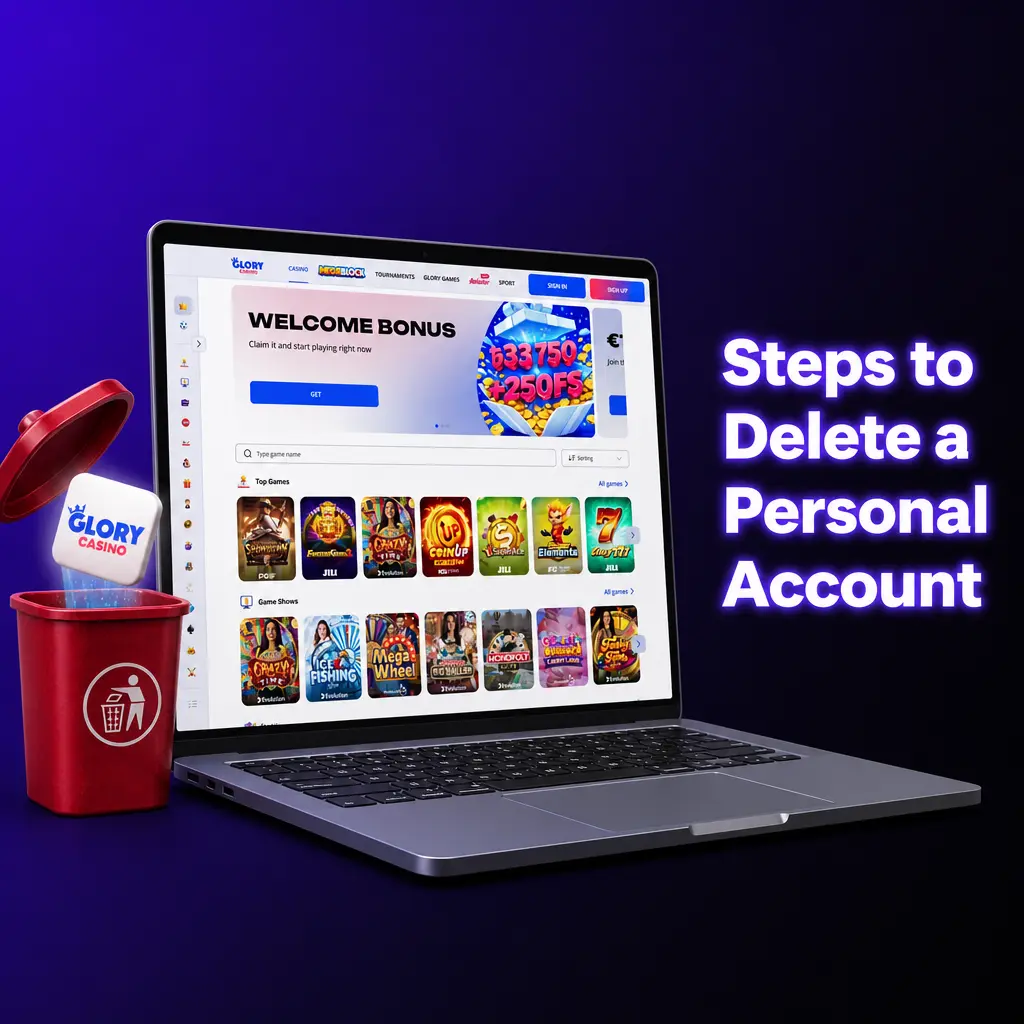 Steps to delete a Glory Casino personal account after withdrawing balance and confirming account closure request