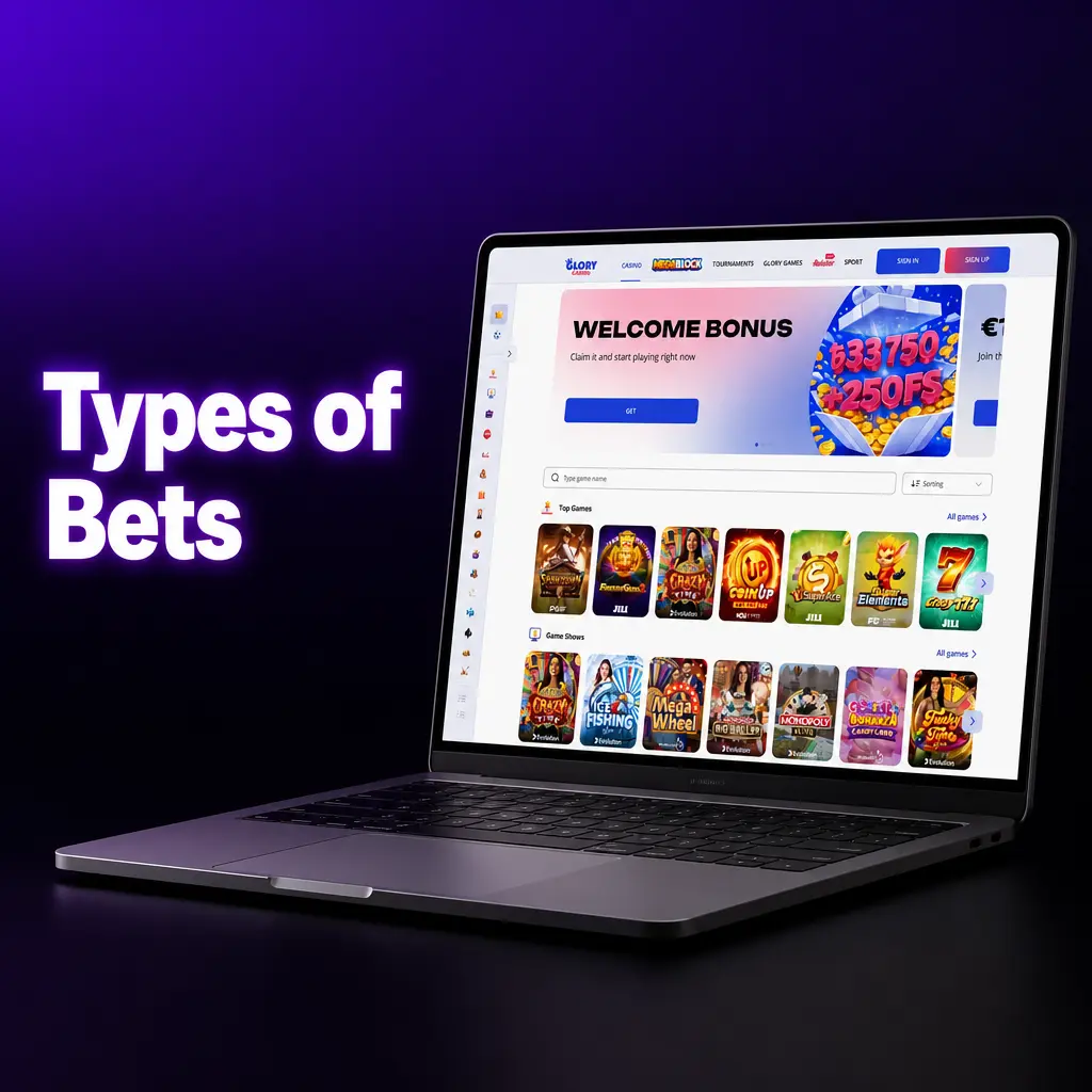 Glory Casino bet slip types: Single, Express, and System betting formats explained for different staking strategies