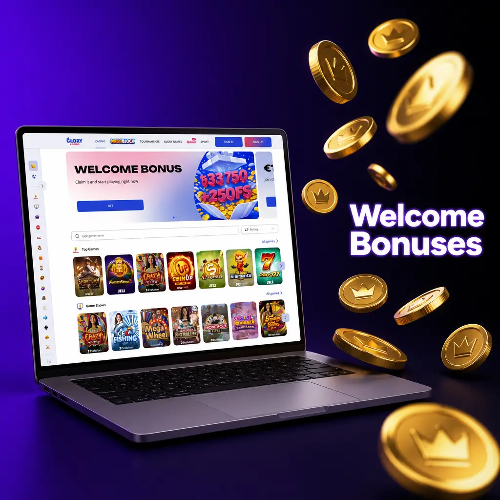 Glory Casino welcome bonus: 125% up to 33,750 BDT plus 250 Free Spins across first four deposits