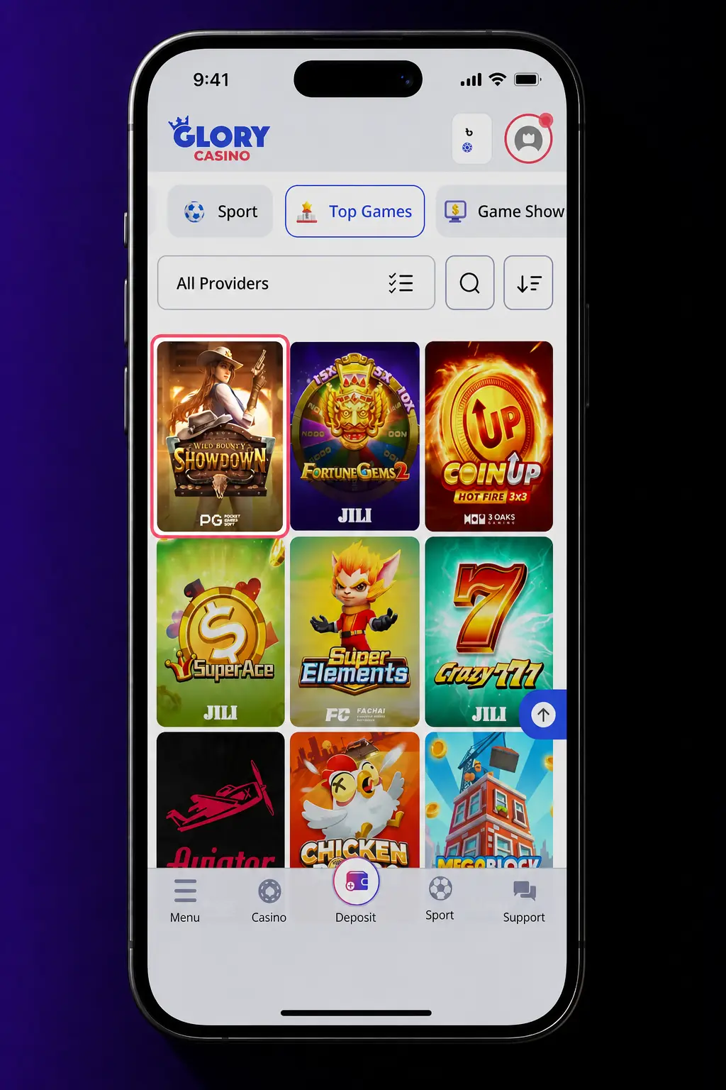 Step-by-step guide to registering and playing live casino games at Glory Casino, including deposit and bonus setup.