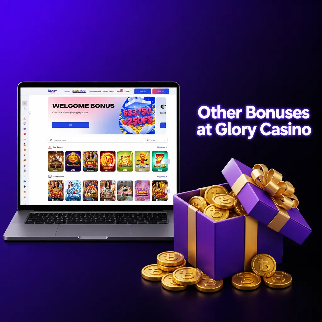 Glory Casino Bangladesh ongoing bonuses: reload, cashback, sports welcome offer, free spins Friday, and referral rewards for active players.