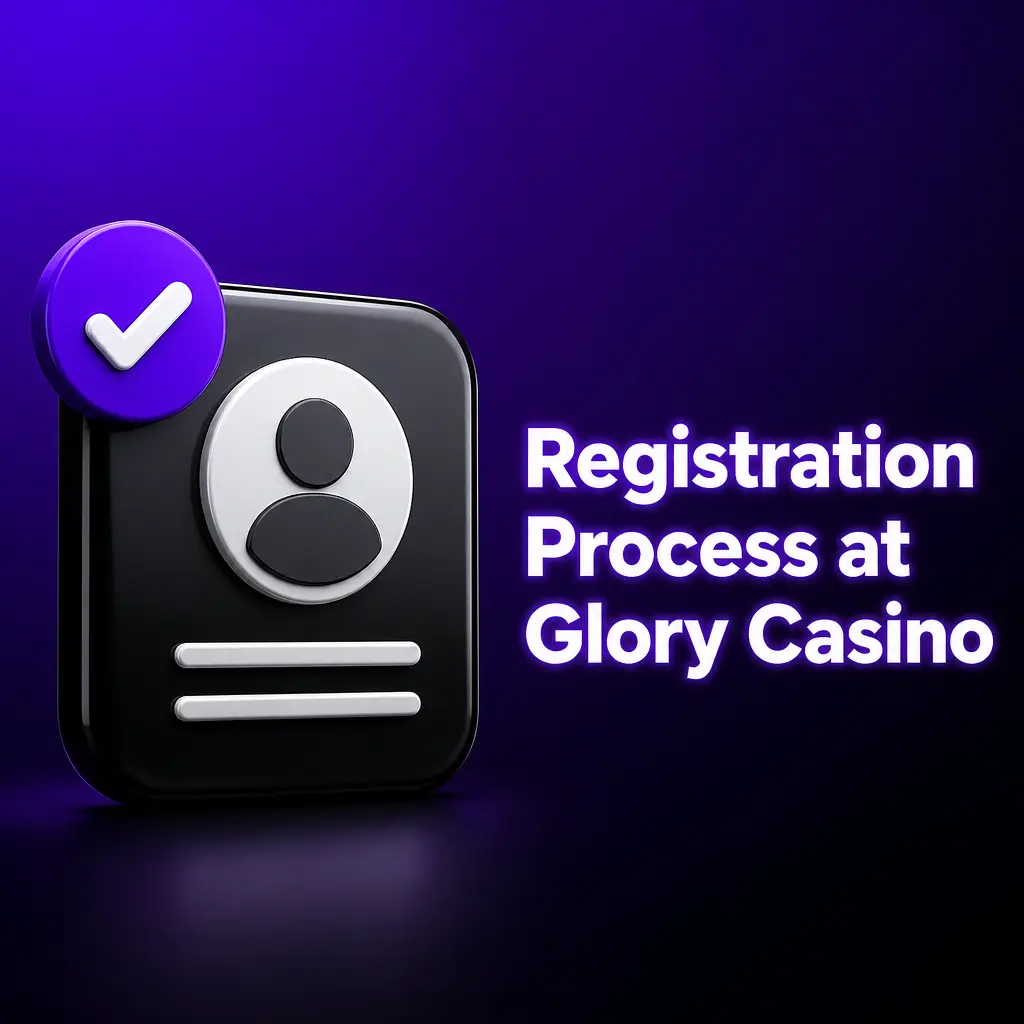 Step-by-step registration process at Glory Casino showing sign-up, verification, and welcome bonus activation